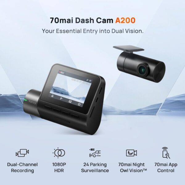 70mai A200 HDR Dual Dash Camera