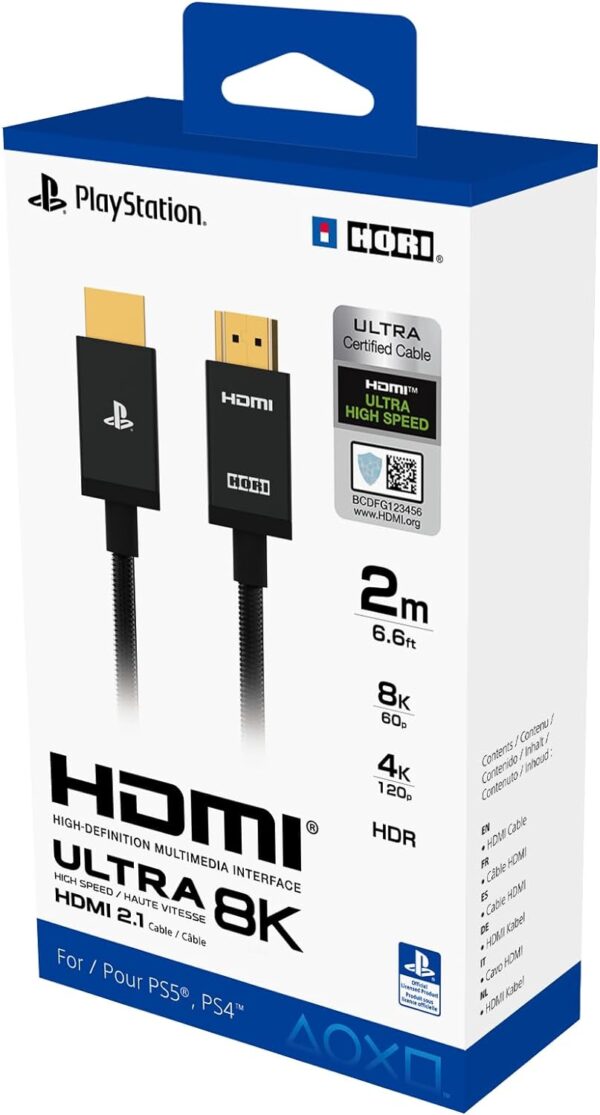 Hori Ultra High Speed HDMI Cable for PS 5 2M - Officially Licensed by Sony