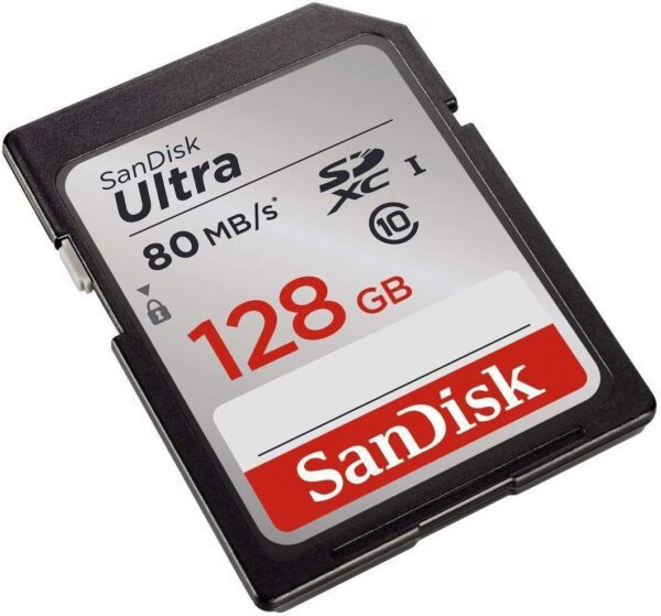 SanDisk Ultra 128GB SDXC UHS-I Memory Card up to 80MB/s (SDSDUNC-128G-GN6IN), Black