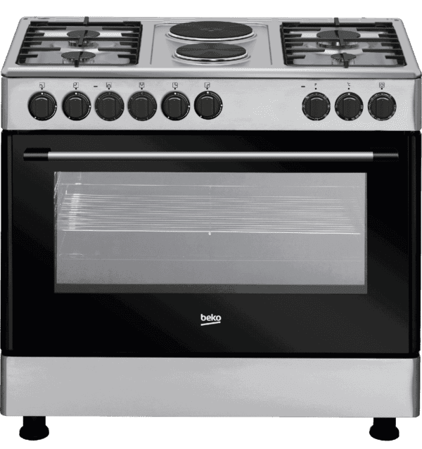 BEKO Cooker 4 Gas + 2 Electric, wide oven – GE12121DX