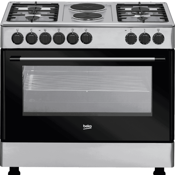 BEKO Cooker 4 Gas + 2 Electric, wide oven - GE12121DX