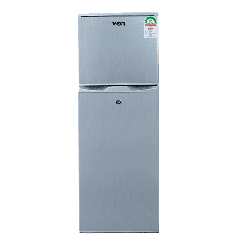 Von 136L Double Door Fridge Silver VART-19DHS
