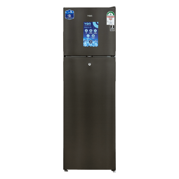 Von 168L Double Door Fridge - Silver VART-25DMS
