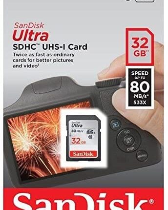 SanDisk Ultra 32GB Class 10 SDHC UHS-I Memory Card up to 80MB/s (SDSDUNC-032G-GN6IN)