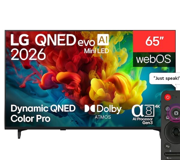 LG QNED evo AI MiniLED QNED84 4K VRR 144Hz Smart AI TV Magic remote WebOS26 65QNED84B6LA