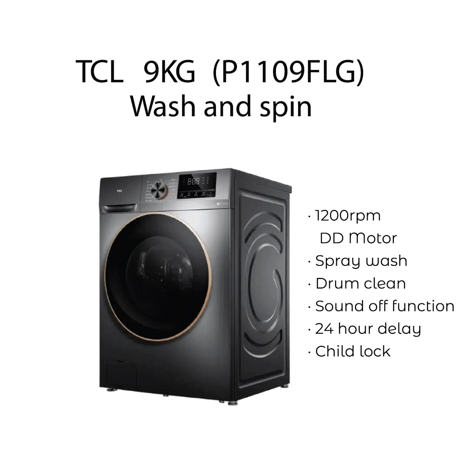 TCL P1109FL 9kg Front Load Washing Machine - Image 2